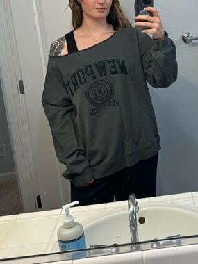 Garage Soft Terry Off Shoulder Sweatshirt